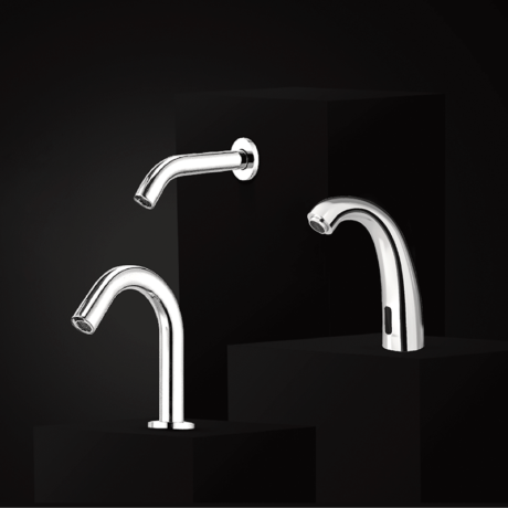 Wall Mounted Mouth Sensor Faucet Material : Chrome plated Brass Metal Body